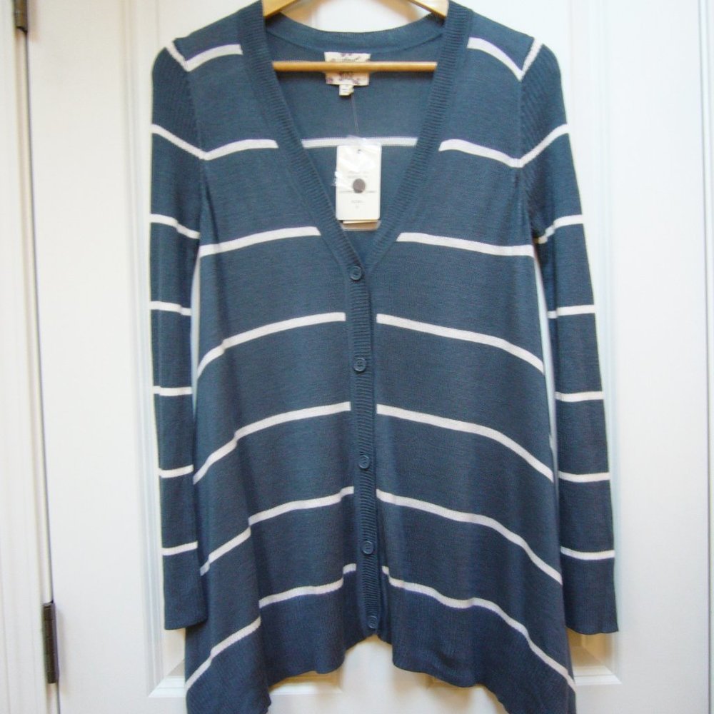 Hippie Rose Asymmetric Striped Cardigan Sweater